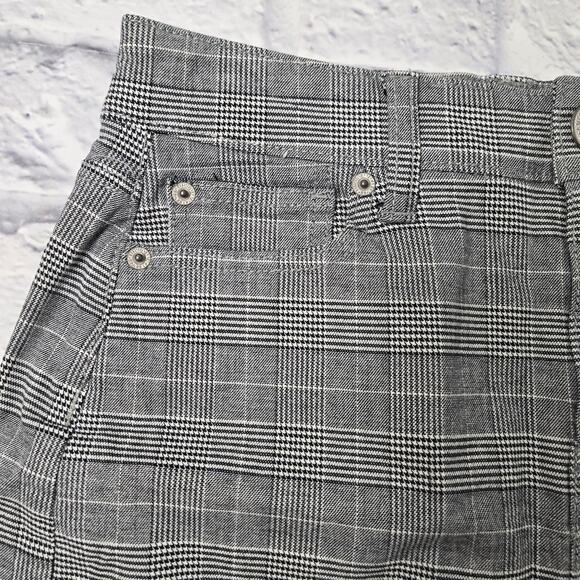 American Eagle Skirt Hi Rise Mini Super Stretch Gray Plaid Acadamia Preppy sz 0 - Picture 9 of 12